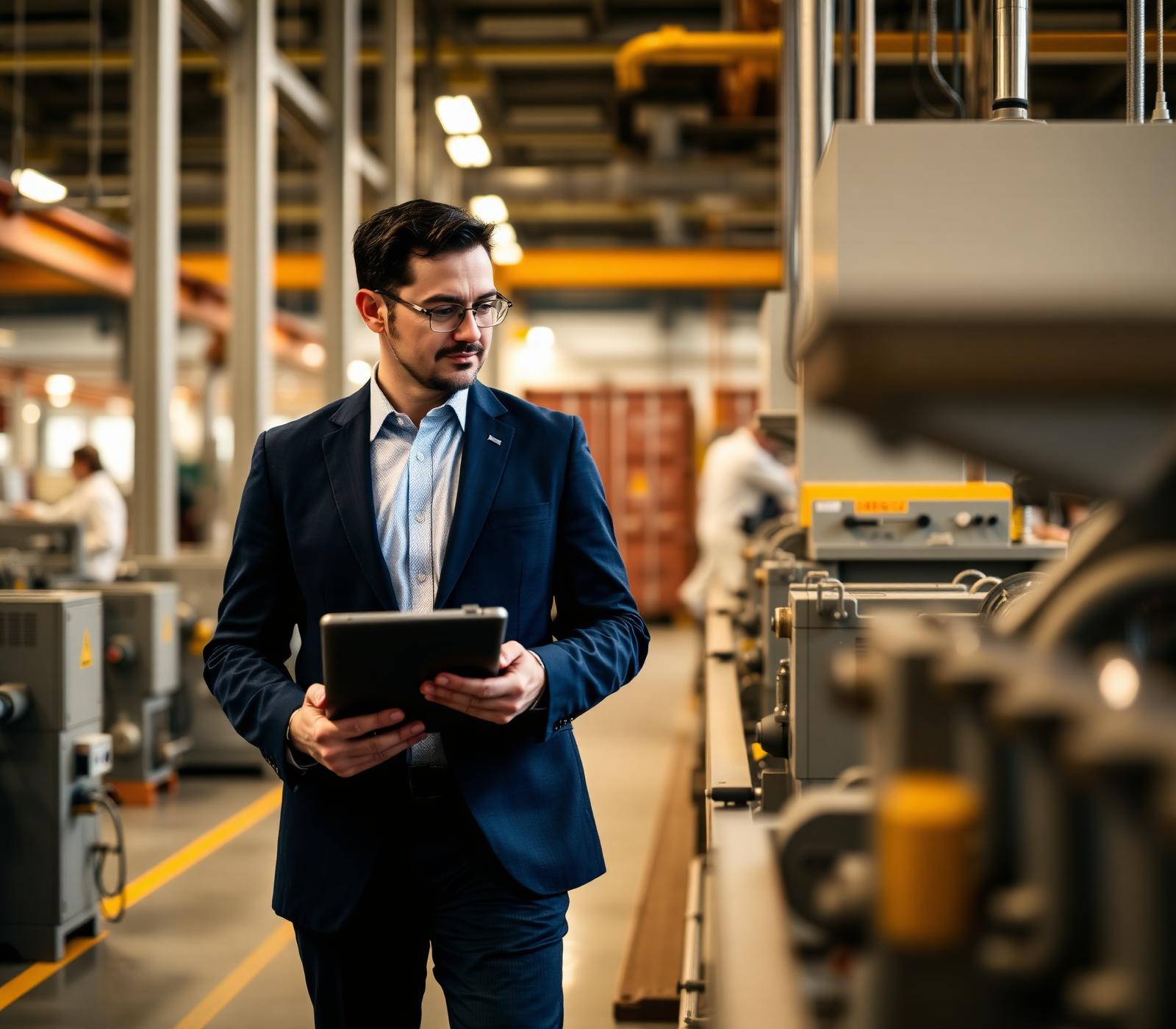 Consultant Verigo Trade réalisant une inspection en usine
